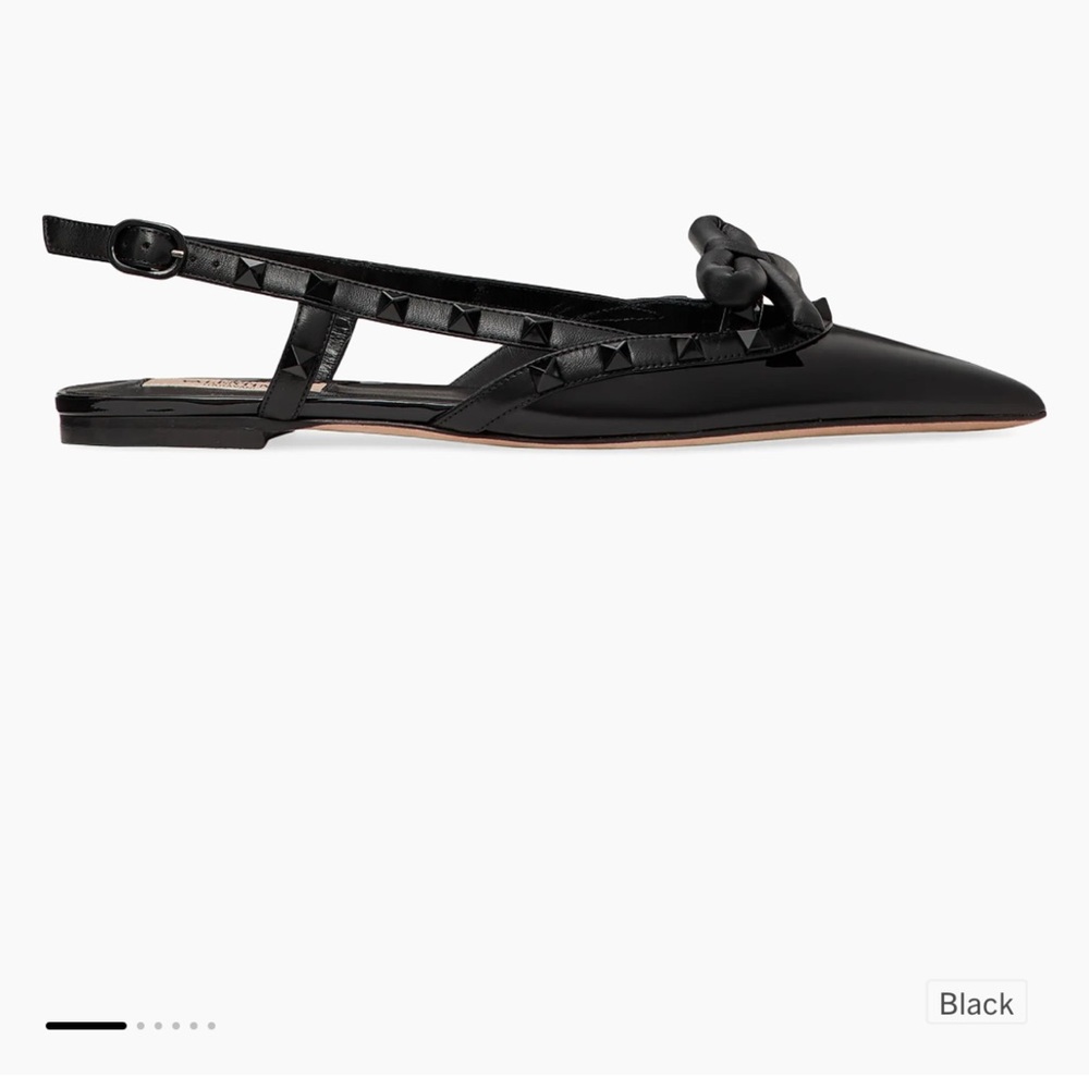 Valentino Garavani Black Flats with Bow